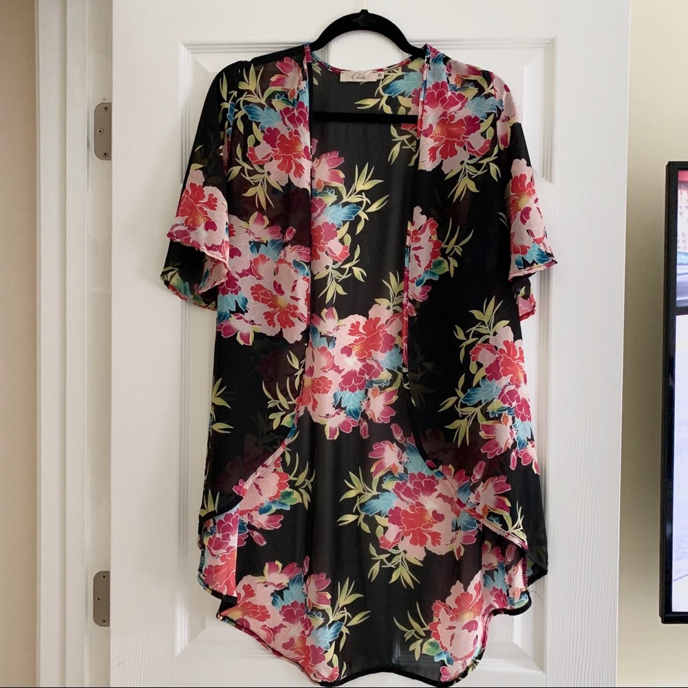 Elodie floral sheer kimono/cover up